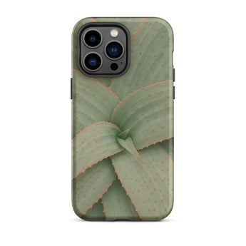 Aloe Pattern Phone Case Iphone 14 Pro Max / Matte Sleek Matte-finish Phone Case Detailed Close-up Aloe Vera Succulent, Star-shaped