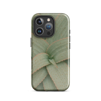 Aloe Pattern Phone Case Iphone 16 Pro / Gloss Sleek Matte-finish Phone Case Detailed Close-up Green Succulent Aloe Vera Succulent,
