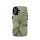 Aloe Pattern Phone Case Iphone 17 / Matte Sleek Phone Case Detailed Muted Green Succulent Leaf Aloe Vera Succulent, Star-shaped