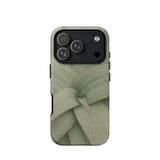Aloe Pattern Phone Case Iphone 17 Pro / Matte Sleek Matte-finish Phone Case Detailed Print Light Green Aloe Vera Succulent, Star-shaped