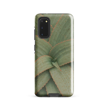 Aloe Pattern Phone Case Samsung Galaxy S20 / Gloss Sleek Phone Case Detailed Close-up Aloe Vera Plant Succulent, Star-shaped Architecture,