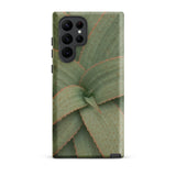 Aloe Pattern Phone Case Samsung Galaxy S22 Ultra / Matte Sleek Phone Case Detailed Close-up Aloe Vera Plant Succulent, Star-shaped