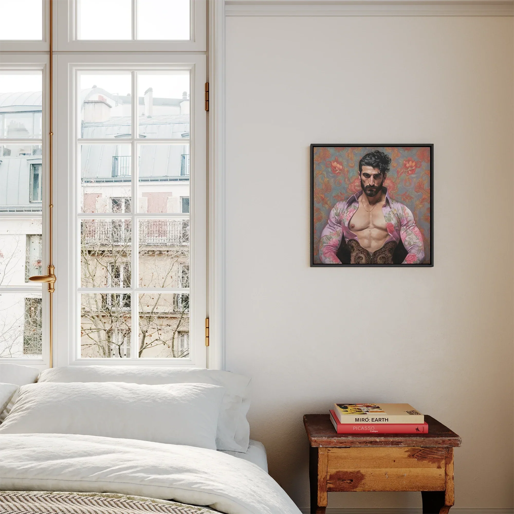 Alonso - Queer Matador Art Framed Canvas, Framed Portrait Muscular Man