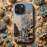 Altar - Surreal Cactus Goddess Art Phone Case Detailed Illustrated Phone Case Surreal Desert Scene Cacti Cactus Goddess, Goddess Art,