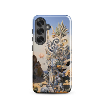 Altar - Surreal Cactus Goddess Art Phone Case Samsung Galaxy S25 / Gloss Phone Case Surreal Detailed Illustration Intricate Desert Scene