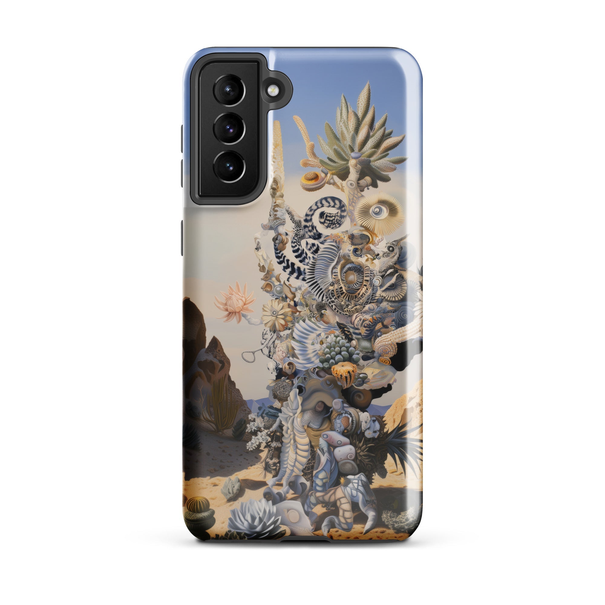 Altar Surreal Cactus Goddess Art Samsung Case, Galaxy S21 Plus / Gloss, Transparent Phone Case Adorned Detailed Surrealist Style