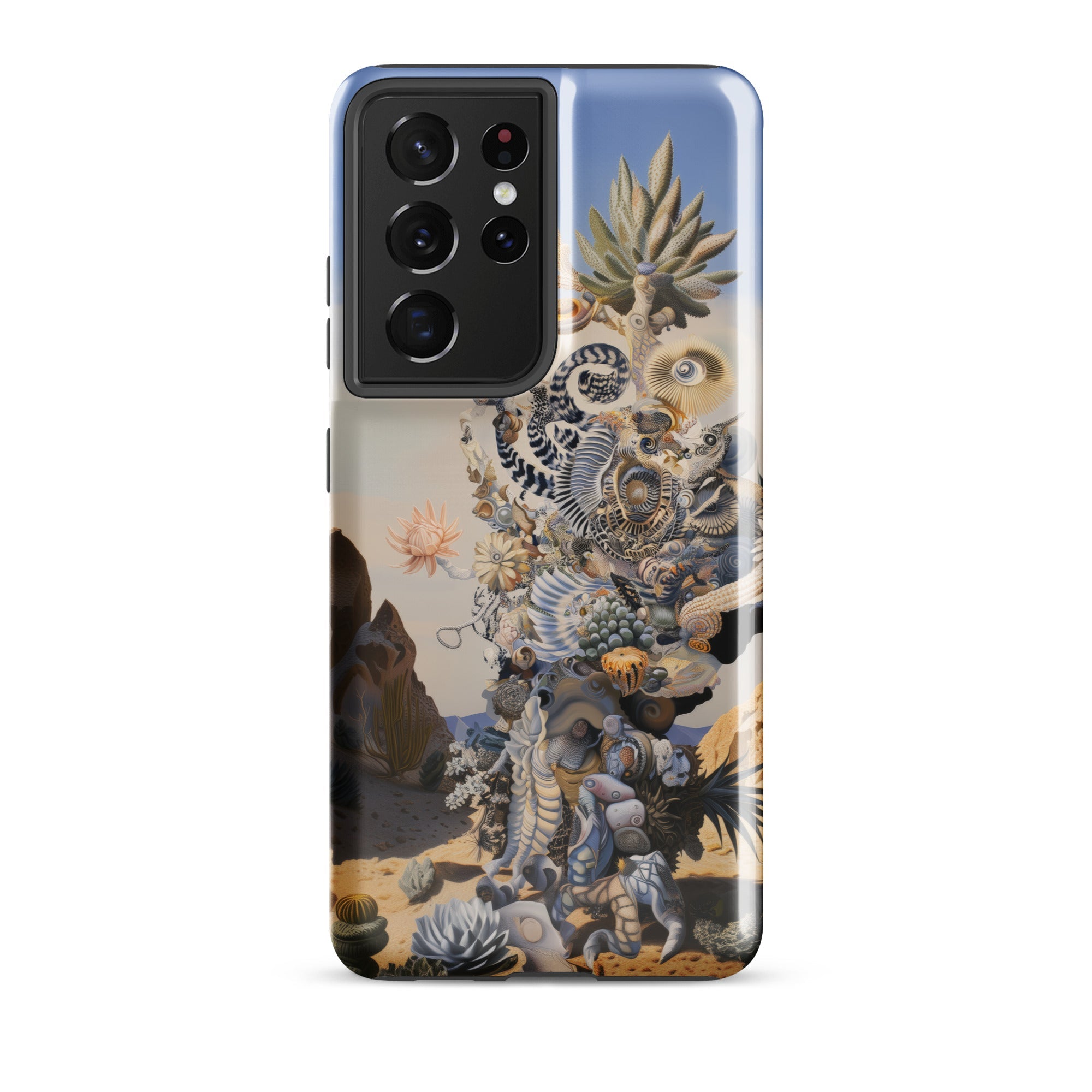 Altar Surreal Cactus Goddess Art Samsung Case, Galaxy S21 Ultra / Gloss, Smartphone Case Complex Surrealistic Landscape Design