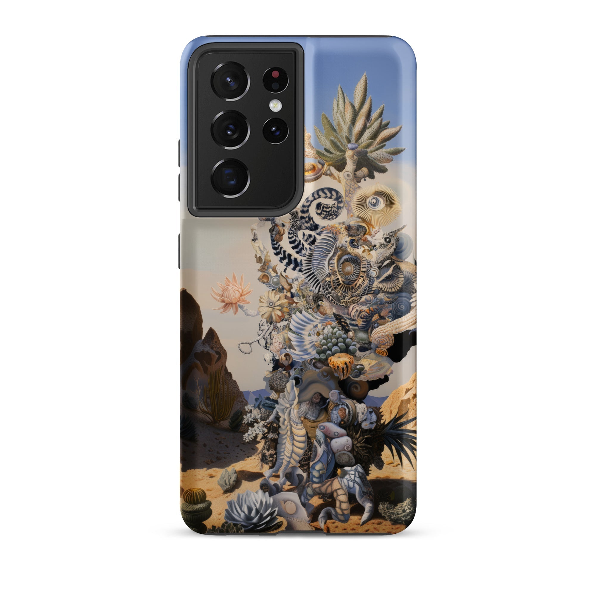 Altar Surreal Cactus Goddess Art Samsung Case, Galaxy S21 Ultra / Matte, Black Smartphone Nature Themed Surrealist Artwork Case