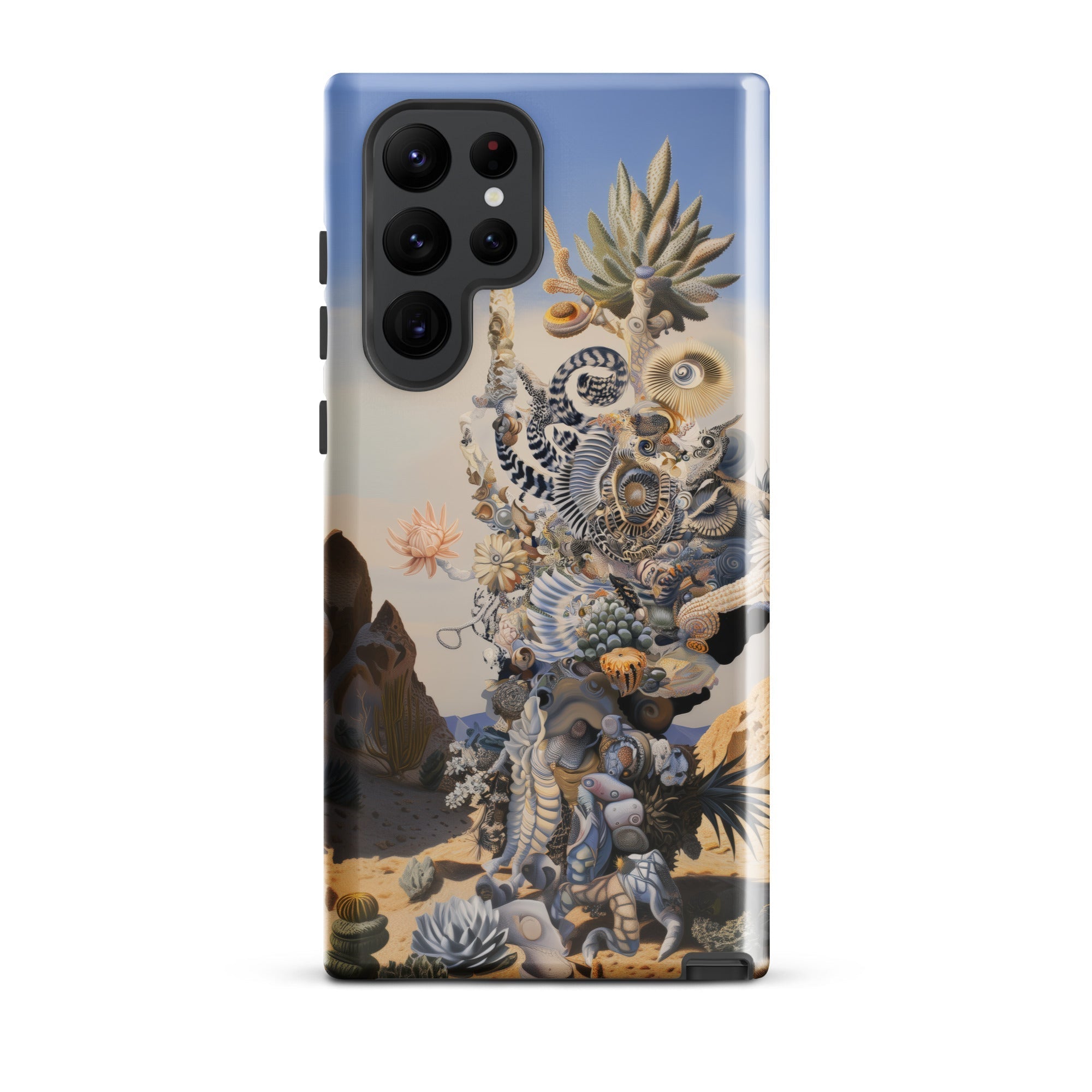 Altar Surreal Cactus Goddess Art Samsung Case, Galaxy S22 Ultra / Gloss, Smartphone Case Surreal Desert Landscape Intricate Assemblage