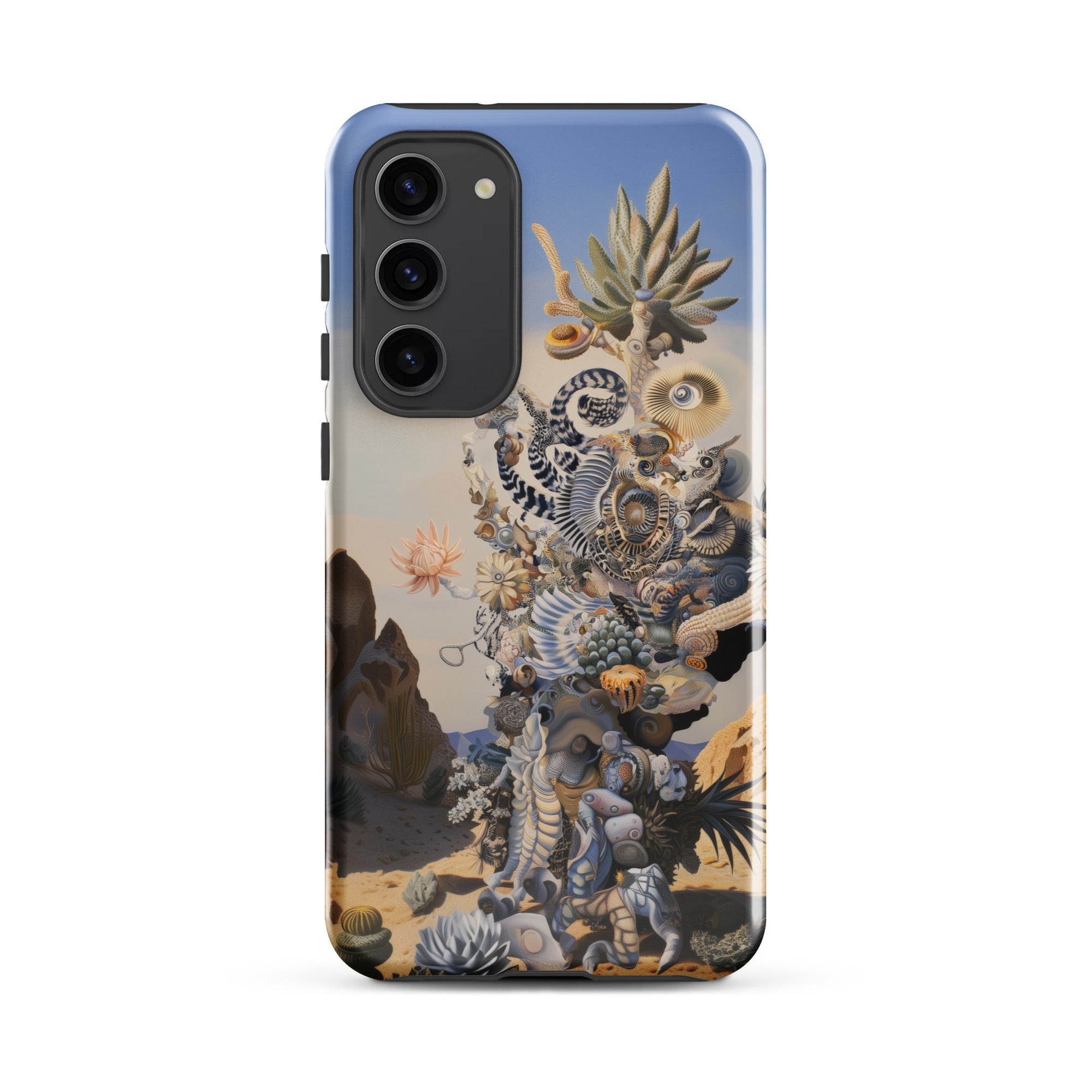 Altar Surreal Cactus Goddess Art Samsung Case, Galaxy S23 Plus / Gloss, Smartphone Case Surrealist Landscape Detailed Fantastical Tree