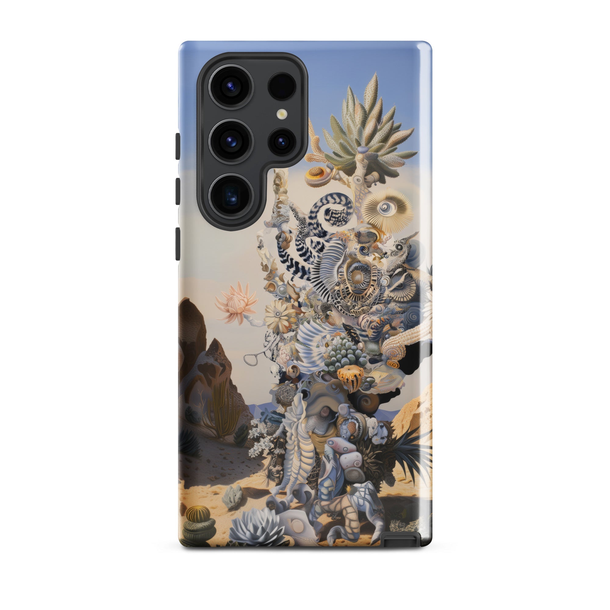 Altar Surreal Cactus Goddess Art Samsung Case, Galaxy S23 Ultra / Gloss, Clear Smartphone Case Intricate Surreal Desert Landscape Design