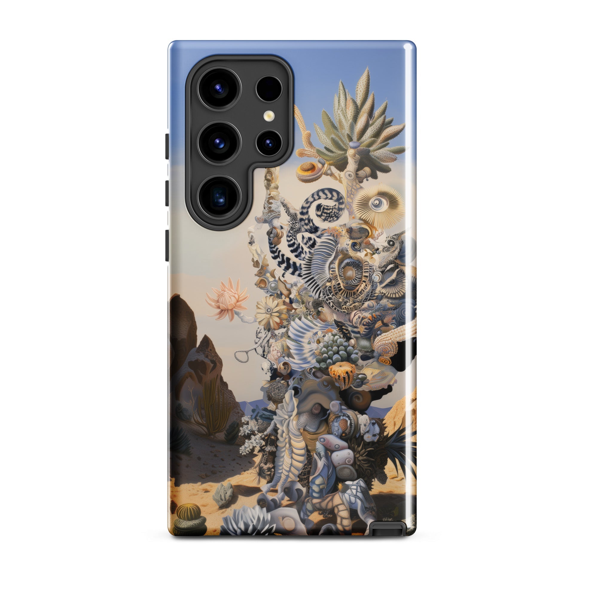 Altar Surreal Cactus Goddess Art Samsung Case, Galaxy S24 Ultra / Gloss, Phone Case Surreal Intricate Design Natural Elements Creatures