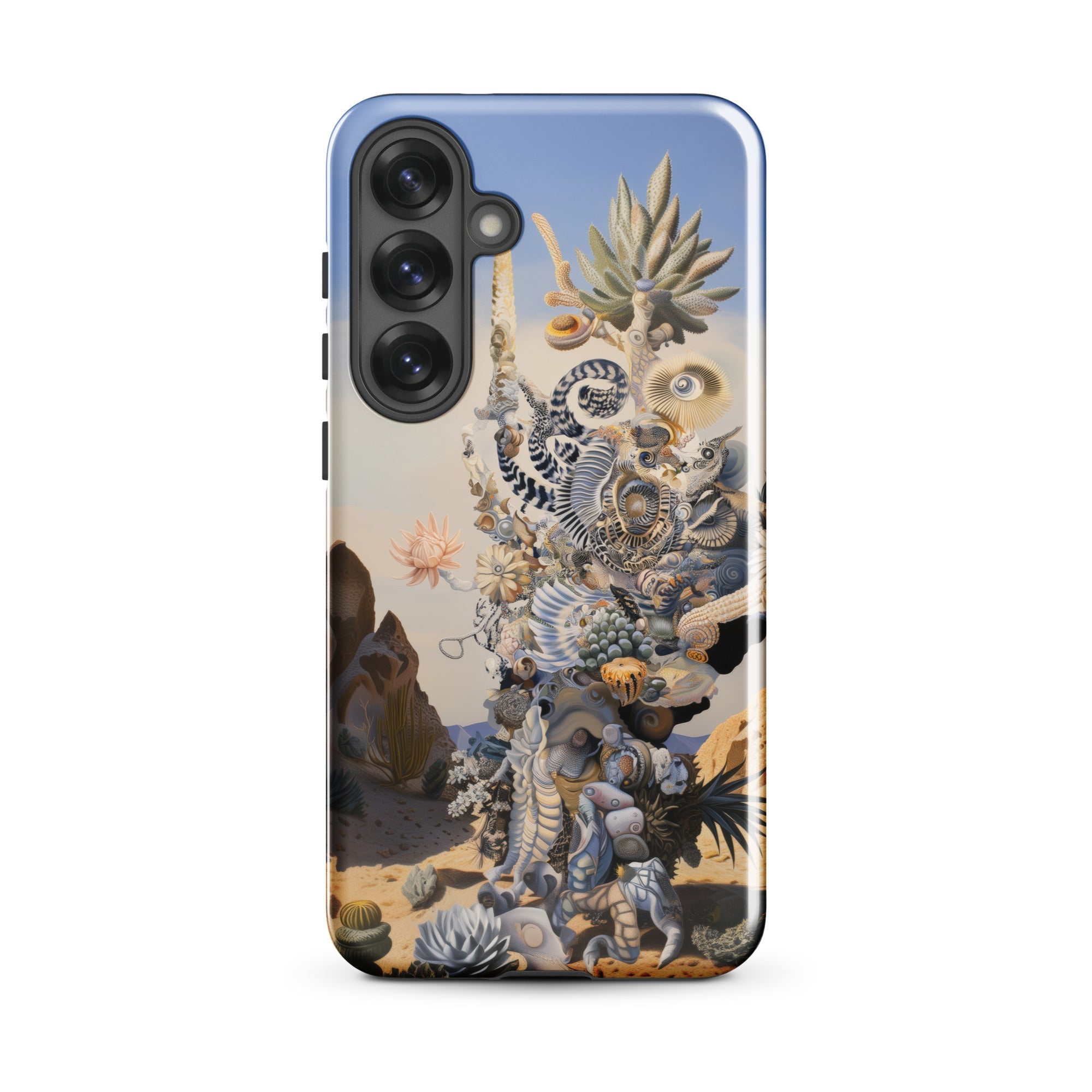 Altar Surreal Cactus Goddess Art Samsung Case, Galaxy S25 Plus / Gloss, Smartphone Case Surreal Desert Ocean Themed Art Print