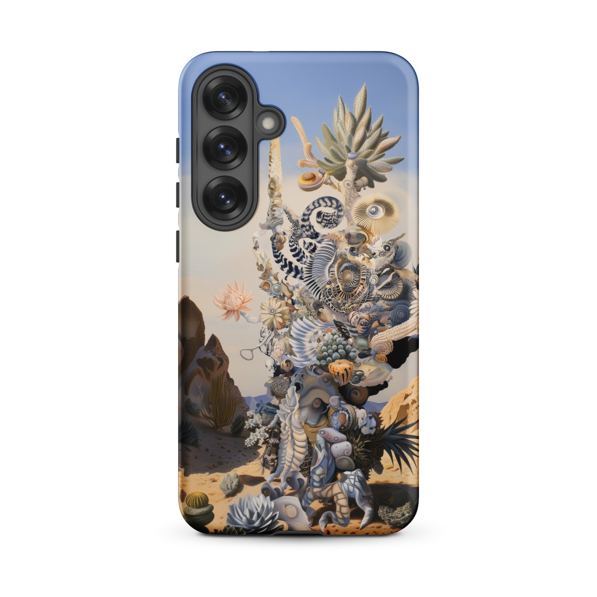 Altar Surreal Cactus Goddess Art Samsung Case, Galaxy S25 Plus / Matte, Smartphone Case Complex Surreal Desert Scene Creatures Plants