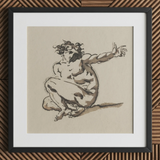Althaemenes in Despair - Nicolai Abraham Abildgaard Art Print / Canvas, 12x12’’ / 31x31cm / Black Frame / Matboard, Posters Prints & Visual