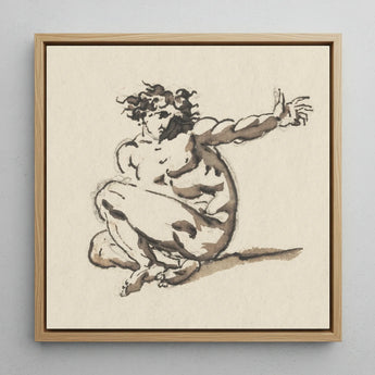 Althaemenes in Despair - Nicolai Abraham Abildgaard Art Print / Canvas, 12x12’’ / 31x31cm / Natural Frame, Posters Prints & Visual Artwork,