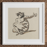 Althaemenes in Despair - Nicolai Abraham Abildgaard Art Print / Canvas, 12x12’’ / 31x31cm / White Frame / Matboard, Posters Prints & Visual