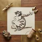 Althaemenes in Despair - Nicolai Abraham Abildgaard Art Print / Canvas Black White Ink Sketch Dynamic Muscular Figure Motion, Male Nude,
