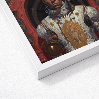 Framed Artwork Steampunk-inspired Astronaut Ornate White Gold Armor Gay Black, Aesthetic, Gayest