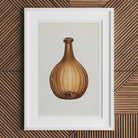 Amber Bottle Anna Aloisi 1930s Glassware Art Print, 18x24’’ / 46x61cm / Unframed, Brown Glass Bottle Ribbed Bulbous Shape Narrow Neck