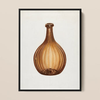 Amber Bottle - Anna Aloisi 1930s Glassware Art Print / Canvas, 12x16’’ / 31x41cm / Black Frame, Posters Prints & Visual Artwork, Toby Leon