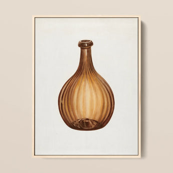Amber Bottle - Anna Aloisi 1930s Glassware Art Print / Canvas, 12x16’’ / 31x41cm / Natural Frame, Posters Prints & Visual Artwork, Toby Leon