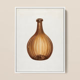 Amber Bottle - Anna Aloisi 1930s Glassware Art Print / Canvas, 12x16’’ / 31x41cm / White Frame, Posters Prints & Visual Artwork, Toby Leon