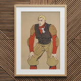 American Football Player - Edward Penfield Art Print / Canvas, 20x30’’ / 51x76cm / Natural Frame / Matboard, Posters Prints & Visual