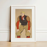 American Football Player - Edward Penfield Art Print / Canvas Framed Illustration Muscular Man Vintage Gear Bold, Penfield’s, Olive-khaki
