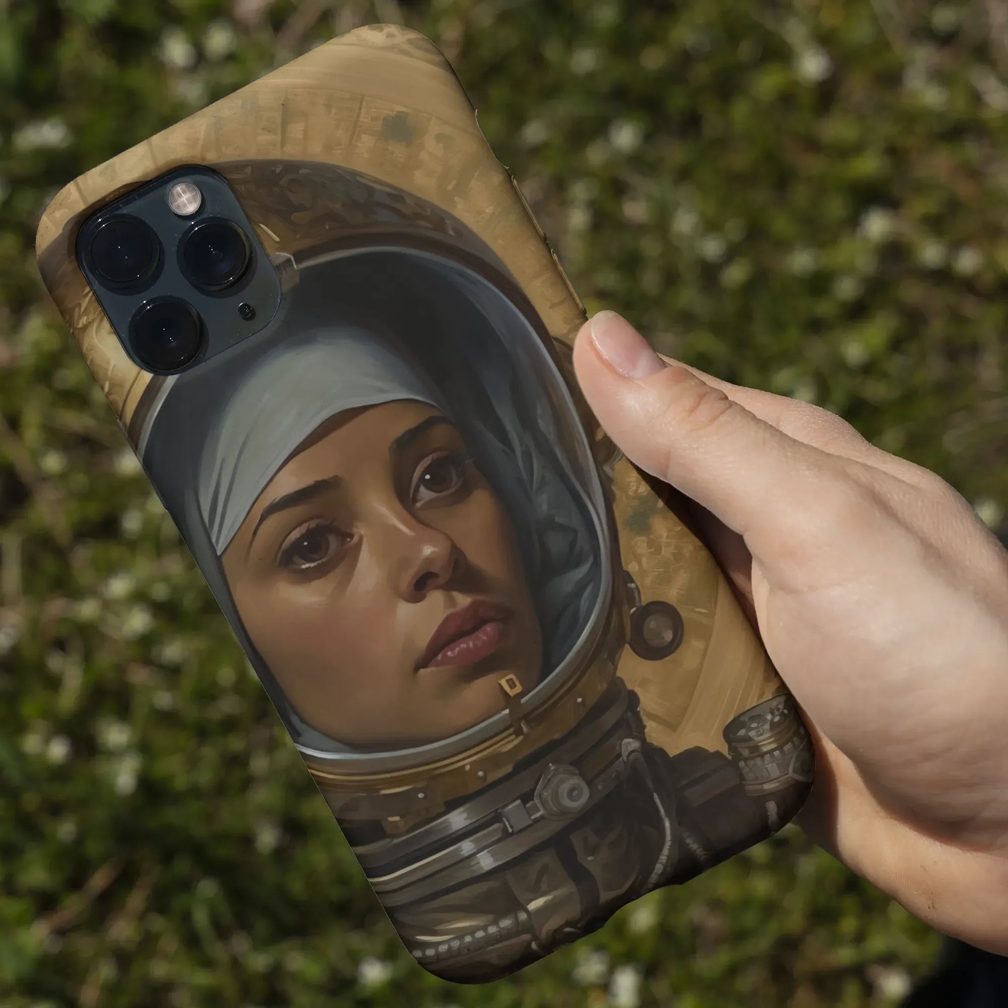 Amira The Lesbian Astronaut - Sapphic Aesthetic Phone Case - Mobile Phone Cases - Aesthetic Art