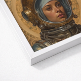 Framed Artwork Woman Ornate Golden Astronaut Helmet Intricate Lesbian Muslim, Aesthetic, Gayest