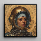 Amira - Lesbian Muslim Astronaut Framed Canvas - 28’’x28’’