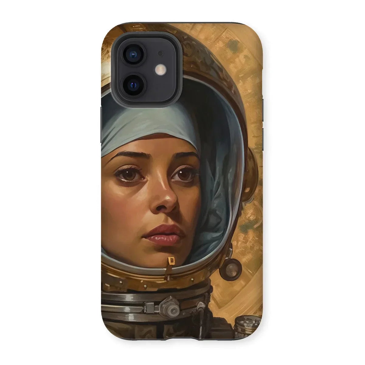 Amira - Muslim Lesbian Astronaut Iphone Case, 12 / Matte, Phone Case Artwork Woman Space Helmet