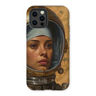 Amira - Muslim Lesbian Astronaut Iphone Case, 12 Pro / Matte, Phone Case Artwork Woman Space Helmet