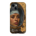 Amira - Muslim Lesbian Astronaut Iphone Case, 13 / Matte, Phone Case Artwork Woman Space Helmet