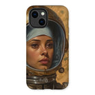 Amira - Muslim Lesbian Astronaut Iphone Case, 14 Plus / Matte, Phone Case Artwork Woman Spacesuit Helmet