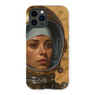 Amira - Muslim Lesbian Astronaut Iphone Case, 14 Pro / Matte, Phone Case Artwork Woman Space Helmet