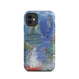 Amphitrite - Raoul Dufy Iphone Case, 11 / Matte, Smartphone Case Watercolor Sketch-style Artwork Mermaid Ships Blue