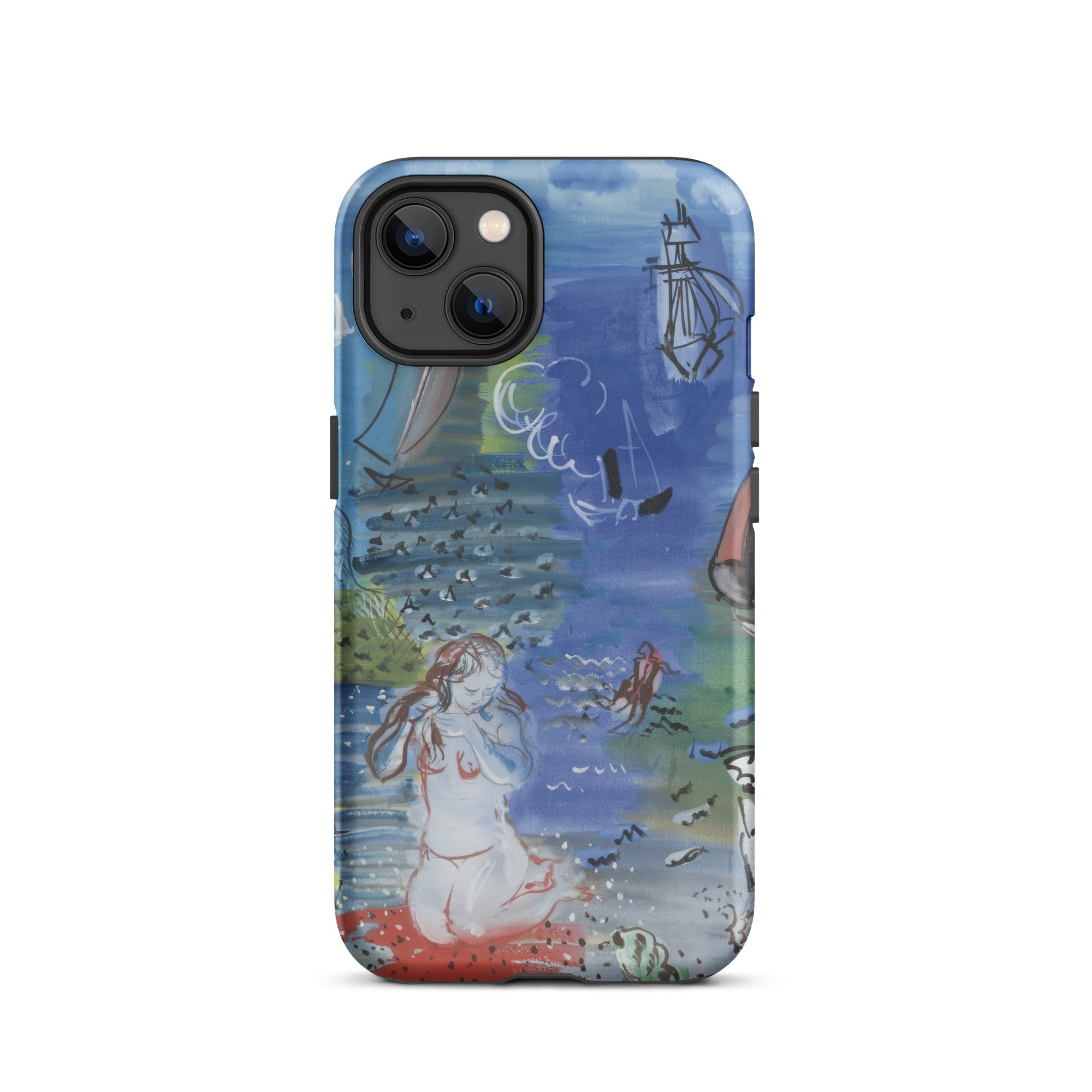 Amphitrite Raoul Dufy Iphone Case, 13 / Matte, Iphone 14 Phone Case Whimsical Watercolor Style Print Mermaid