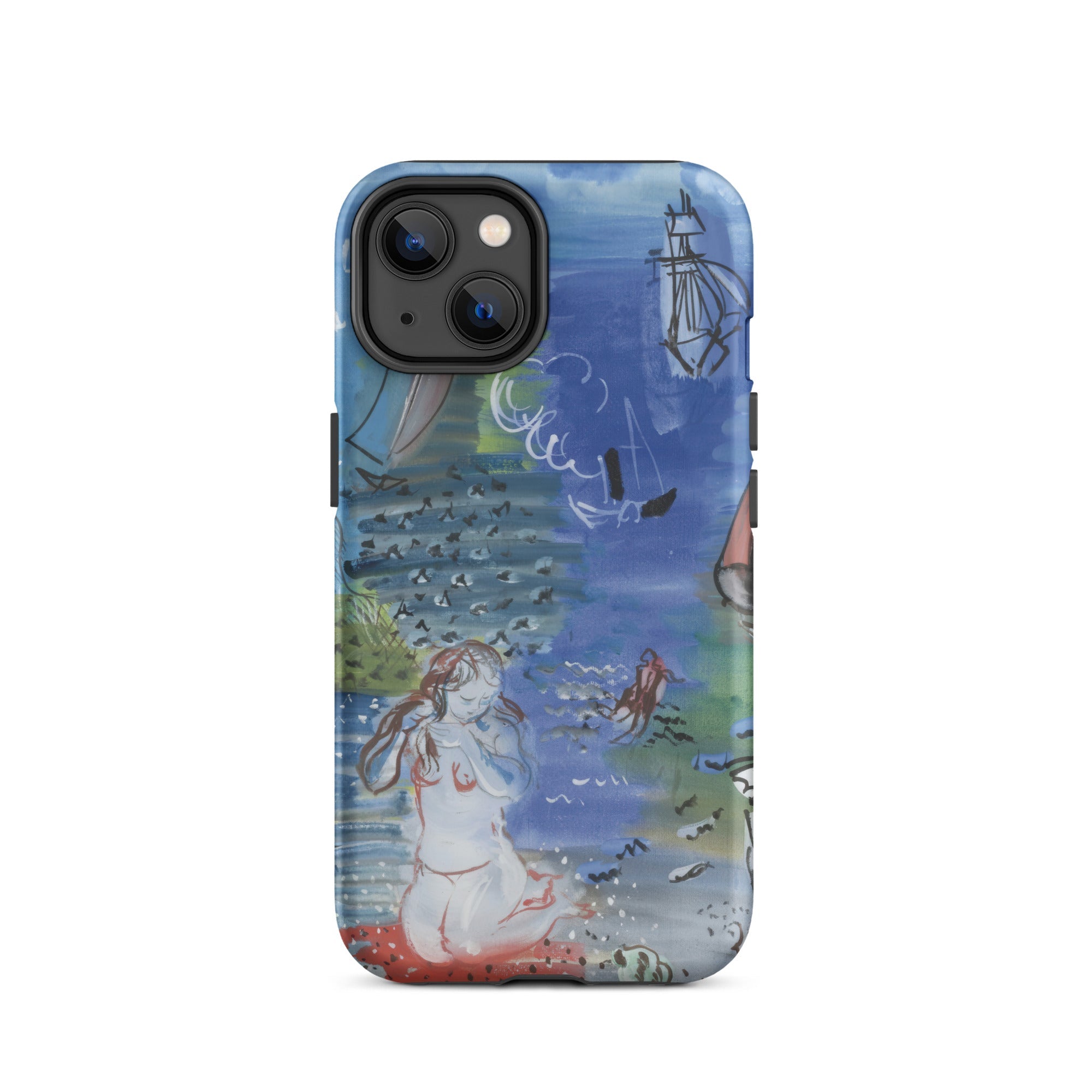 Amphitrite Raoul Dufy Iphone Case, 14 / Matte, Blue Iphone Case Aquatic Themed Illustration