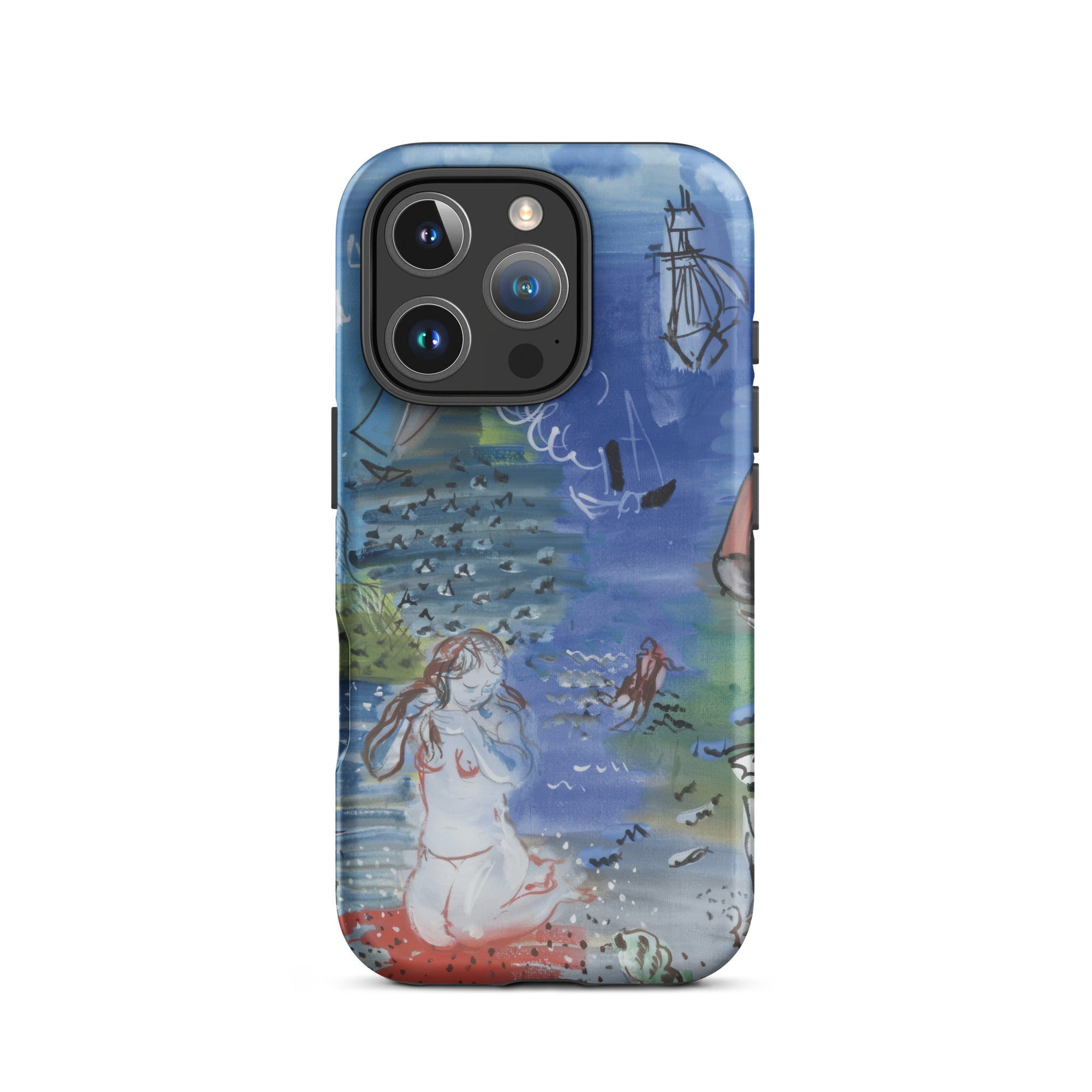 Amphitrite Raoul Dufy Iphone Case, 16 Pro / Matte, Hard Shell Phone Case Colorful Whimsical Illustration Person