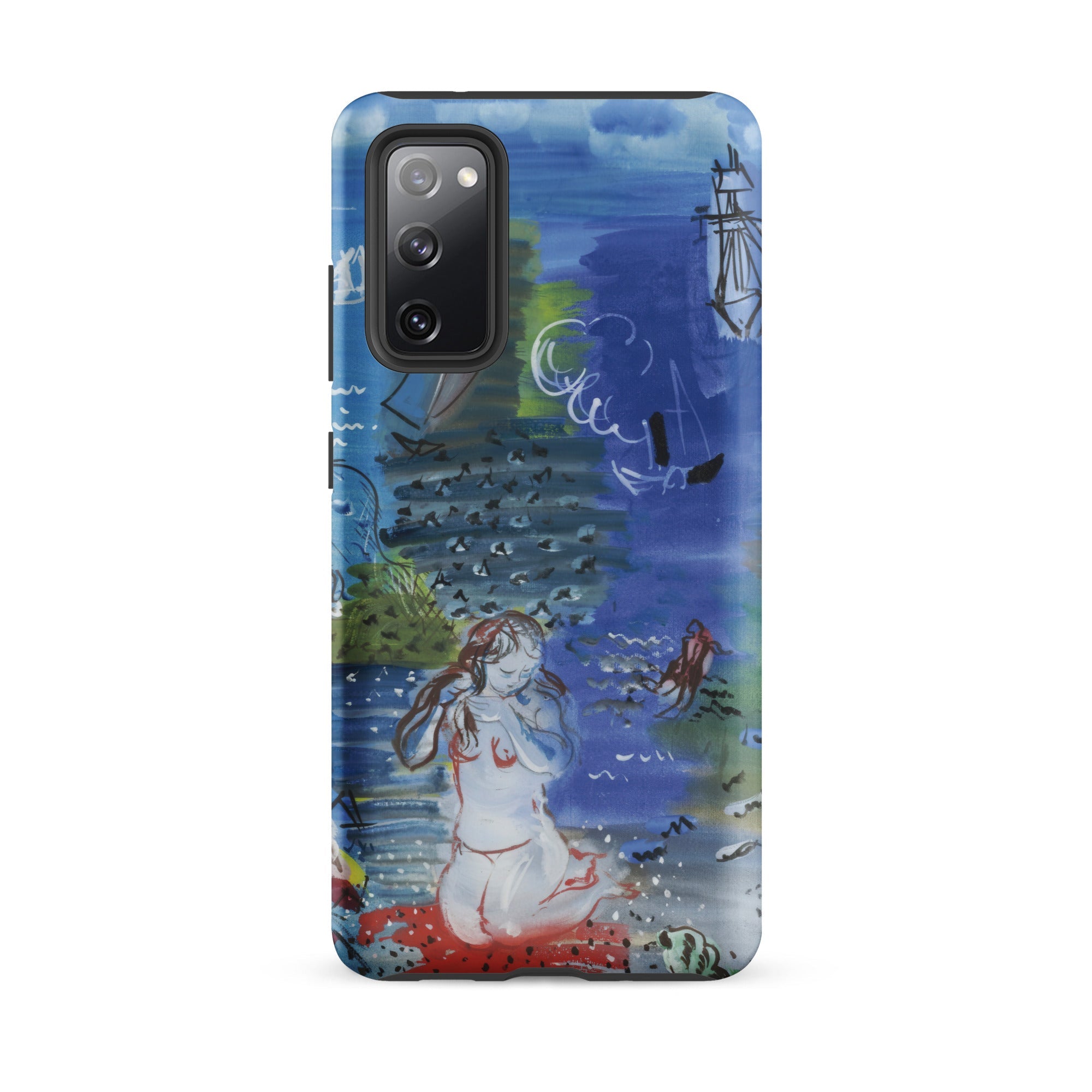 Amphitrite Raoul Dufy Samsung Case, Galaxy S20 Fe / Matte, Blue Smartphone Case Colorful Abstract Painting Nude Woman