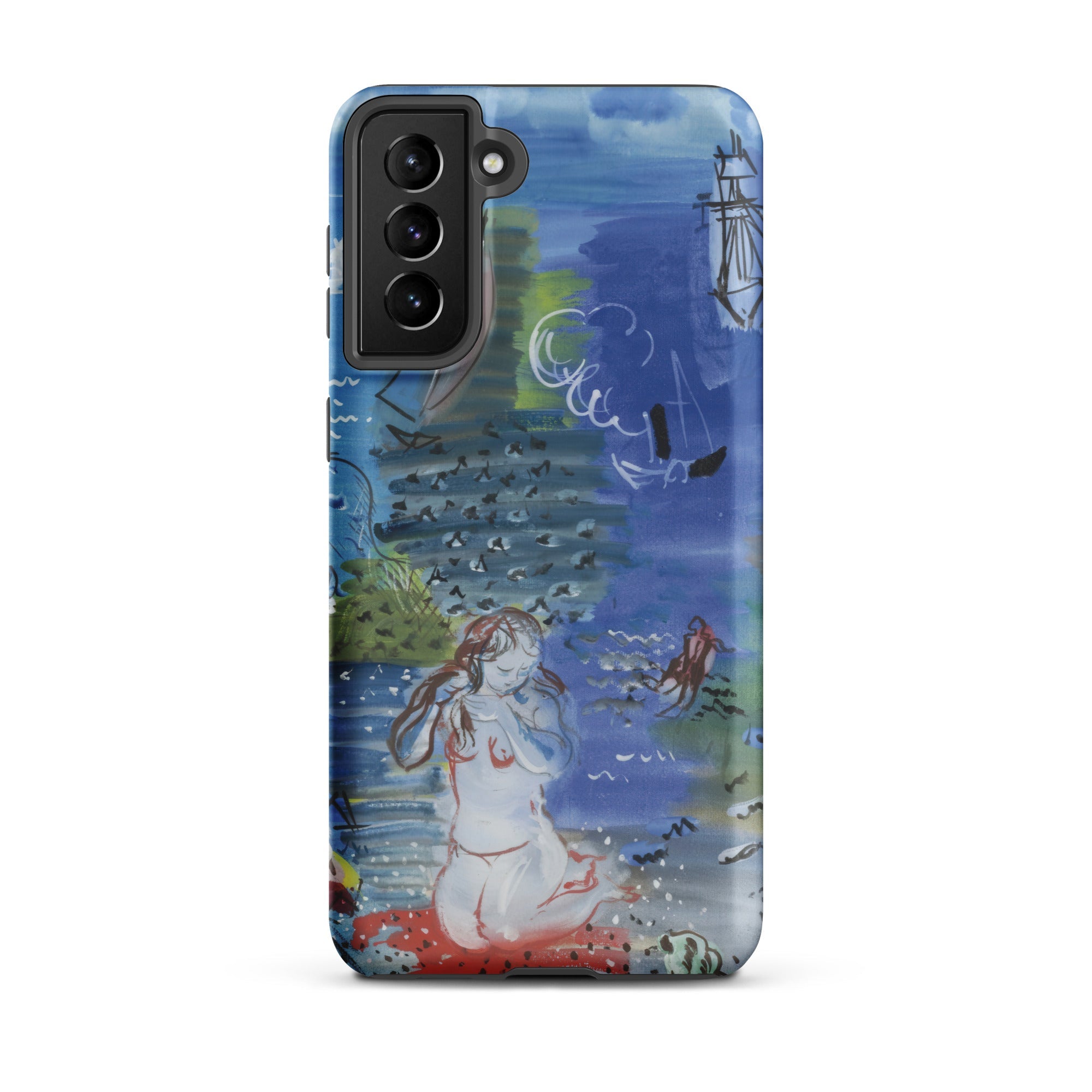 Amphitrite Raoul Dufy Samsung Case, Galaxy S21 Plus / Matte, Phone Case Abstract Colorful Painting Mermaid Ships Ocean