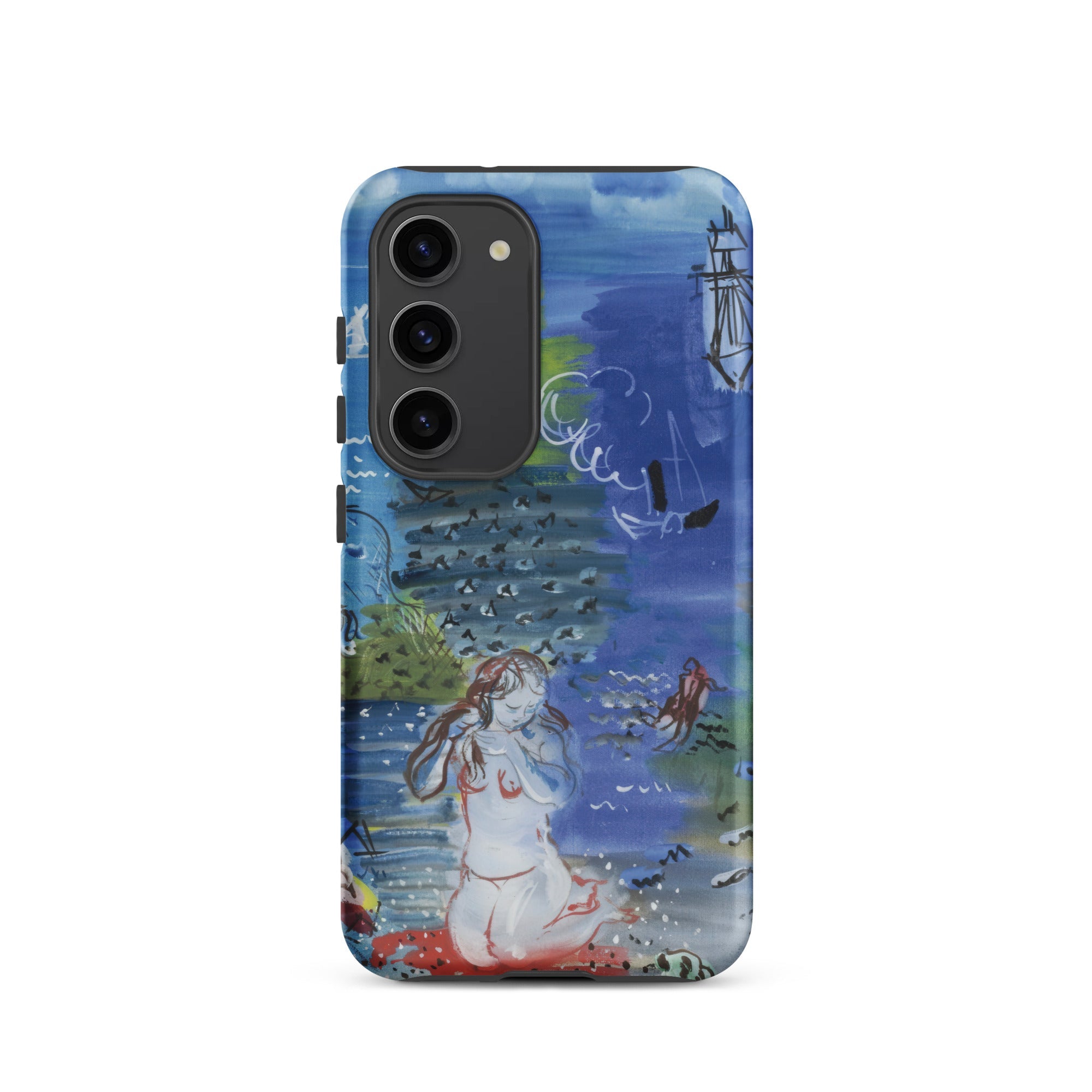 Amphitrite Raoul Dufy Samsung Case, Galaxy S23 / Matte, Smartphone Painted Art Case Nude Figure Ship Blue