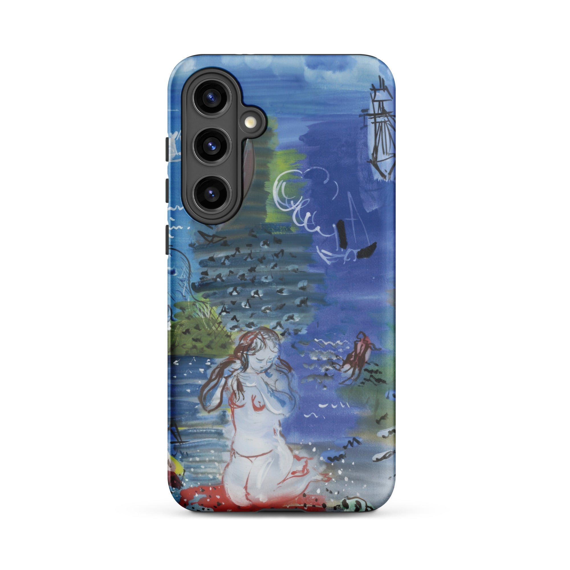 Amphitrite Raoul Dufy Samsung Case, Galaxy S24 Plus / Matte, Smartphone Case Colorful Artistic Depiction Mythical Sea Creature