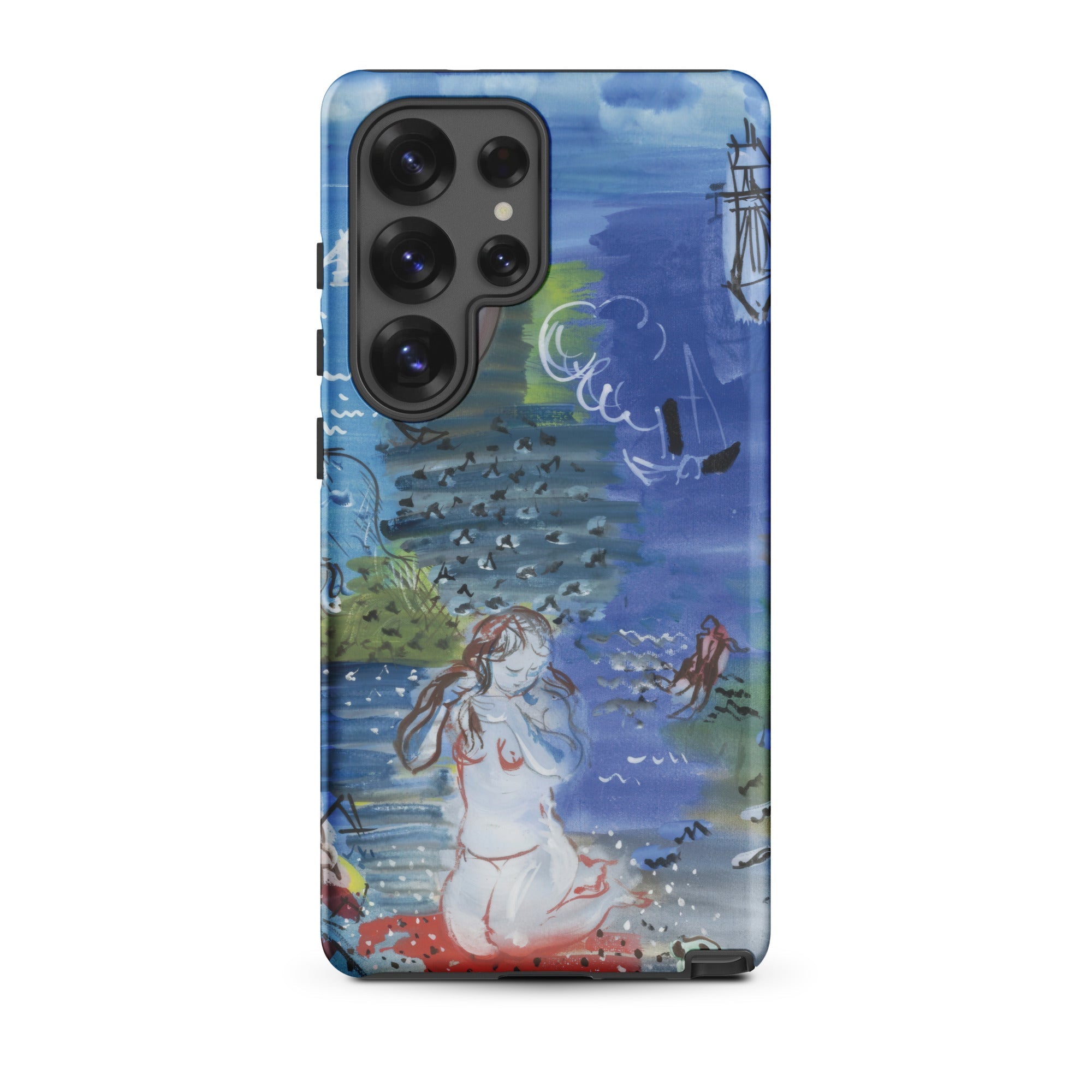 Amphitrite Raoul Dufy Samsung Case, Galaxy S25 Ultra / Matte, Smartphone Watercolor Style Art Case Figure Water Boats