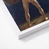 White Framed Art Print Classical Painting Muscular Legs French School, Nineteenth-century Academic Nude, Warrior Figure Type, Half, Turned,