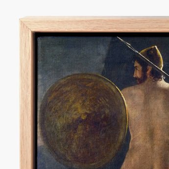 Framed Canvas Print Classical Painting Warrior Golden Weathered French School, Nineteenth-century Academic Nude, Figure Type, Half, Turned,