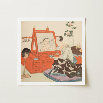 An Actor Applies Makeup in His Dressing Room - Yoshimune Arai Art Print / Canvas, Prints