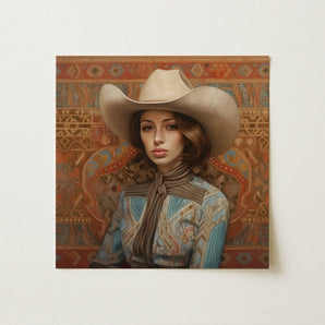 Anahita - Arabic Lesbian Cowgirl Art Print / Canvas, 12x12’’ / 31x31cm / Unframed / no Border, Posters Prints & Visual Artwork, Toby Leon